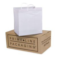 14x10x14.75 Solid White Plastic Bags with Clip Loop Handles