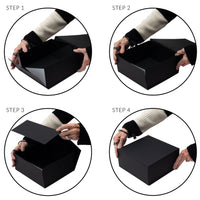 15 Pack 8x8x4 Black Magnetic Boxes Bulk Carton