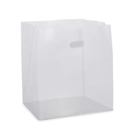 13x10x15 Frosted White Takeout Bags with Die Cut Handles