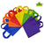 Assorted Color Square Fabric Bags with Handles