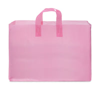 200 Pack 16x6x12 Large Frosted Pink Plastic Bags with Handles Bulk Carton