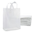 250 Pack 10x5x13 Medium Frosted White Plastic Bags with Handles Bulk Carton
