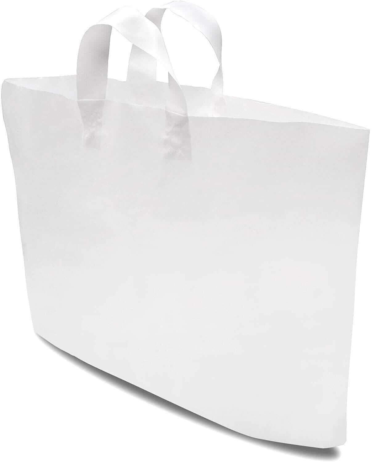 19.5x4x15 Solid White Plastic Bags with Handles – Prime Line Retail