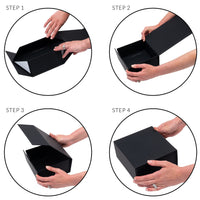Prime Line Packaging Mini Black Magnetic Gift Boxes with Collapsible Lid for Small Business, Holiday, Birthdays, Weddings, Storage, Bulk, 6x6x3, 15 Pack