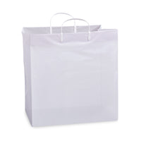 200 Pack 14x10x14.75 Solid White Plastic Bags with Clip Loop Handles Bulk Carton
