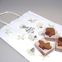 10x6.75x12 White Paper Takeout Bags with Handles