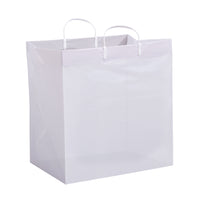 200 Pack 14x10x14.75 Solid White Plastic Bags with Clip Loop Handles Bulk Carton