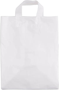 12x10x16 Solid White Plastic Bags with Handles