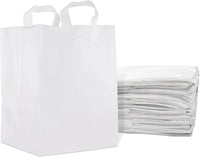 12x10x16 Solid White Plastic Bags with Handles