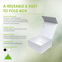 15 Pack 10x10x5 White Magnetic Boxes Bulk Carton