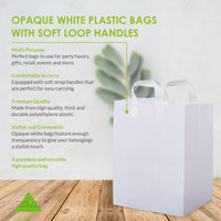 12x10x16 Solid White Plastic Bags with Handles