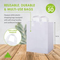 12x10x16 Solid White Plastic Bags with Handles