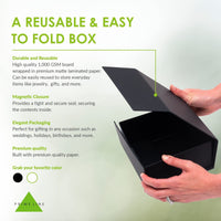 Prime Line Packaging Mini Black Magnetic Gift Boxes with Collapsible Lid for Small Business, Holiday, Birthdays, Weddings, Storage, Bulk, 6x6x3, 15 Pack