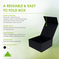 15 Pack 8x8x4 Black Magnetic Boxes Bulk Carton