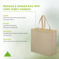 200 Pack 14.5x6.6x14 Beige Heat Sealed Reusable Fabric Bags Bulk Carton