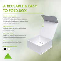 15 Pack 12x12x6 White Magnetic Boxes Bulk Carton