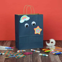 10x5x13 Medium Navy Blue Paper Bags with Handles