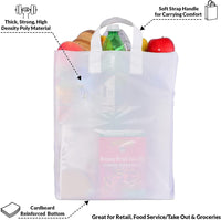 12x10x16 Solid White Plastic Bags with Handles