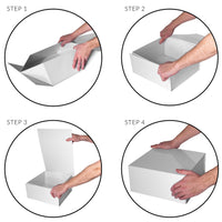 15 Pack 10x10x5 White Magnetic Boxes Bulk Carton