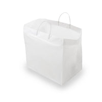 200 Pack 14x10x14.75 Solid White Plastic Bags with Clip Loop Handles Bulk Carton