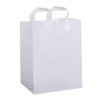 12x10x16 Solid White Plastic Bags with Handles