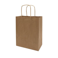 8x4x10 Small Brown Paper Bags with Handles Bulk Carton