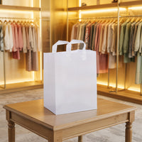 12x10x16 Solid White Plastic Bags with Handles
