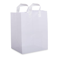 12x10x16 Solid White Plastic Bags with Handles