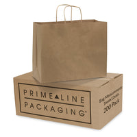 16x6x12 Large Brown Paper Bags with Handles Bulk Carton