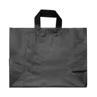16x6x12 Large Frosted Black Plastic Bags with Handles Bulk Carton