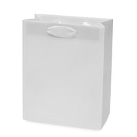 300 16x6x12 Large White Paper Bags with Ribbon Handles