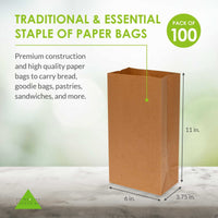 6 LB SOS Paper Lunch Bags