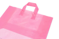 200 Pack 16x6x12 Large Frosted Pink Plastic Bags with Handles Bulk Carton