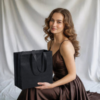 200 Pack 14.5x6.6x14 Black Heat Sealed Reusable Fabric Bags Bulk Carton