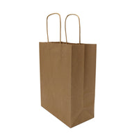 8x4x10 Small Brown Paper Bags with Handles Bulk Carton