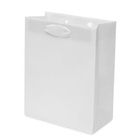300 16x6x12 Large White Paper Bags with Ribbon Handles