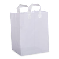 12x10x16 Solid White Plastic Bags with Handles