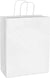 10x6.75x12 White Paper Takeout Bags with Handles
