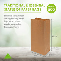 500 Pack 4 LB SOS Paper Snack Bags Bulk Carton