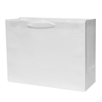 150 16x6x12 Large White Paper Bags with Ribbon Handles