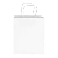10x6.75x12 White Paper Takeout Bags with Handles