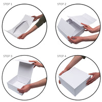 15 Pack 8x8x4 White Magnetic Boxes Bulk Carton