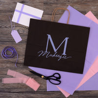 200 Pack 16x6x12 Large Black Paper Bags with Handles Bulk Carton