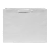 150 16x6x12 Large White Paper Bags with Ribbon Handles