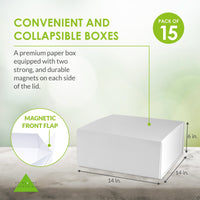 15 Pack 14x14x6 White Magnetic Boxes Bulk Carton