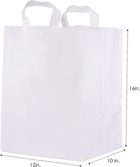 12x10x16 Solid White Plastic Bags with Handles
