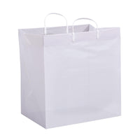 14x10x14.75 Solid White Plastic Bags with Clip Loop Handles