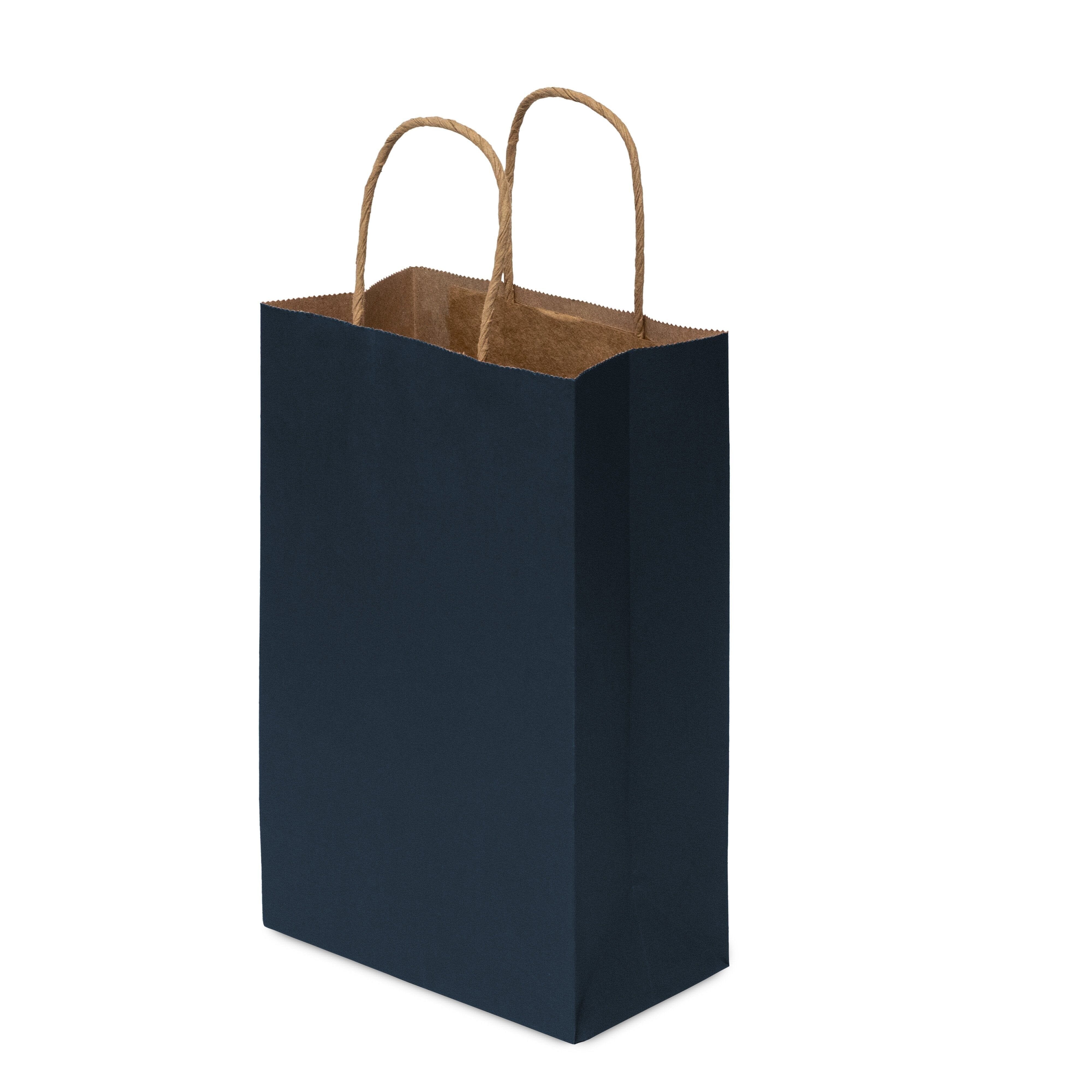 Navy Blue Paper Bags with Handles Prime Line Retail