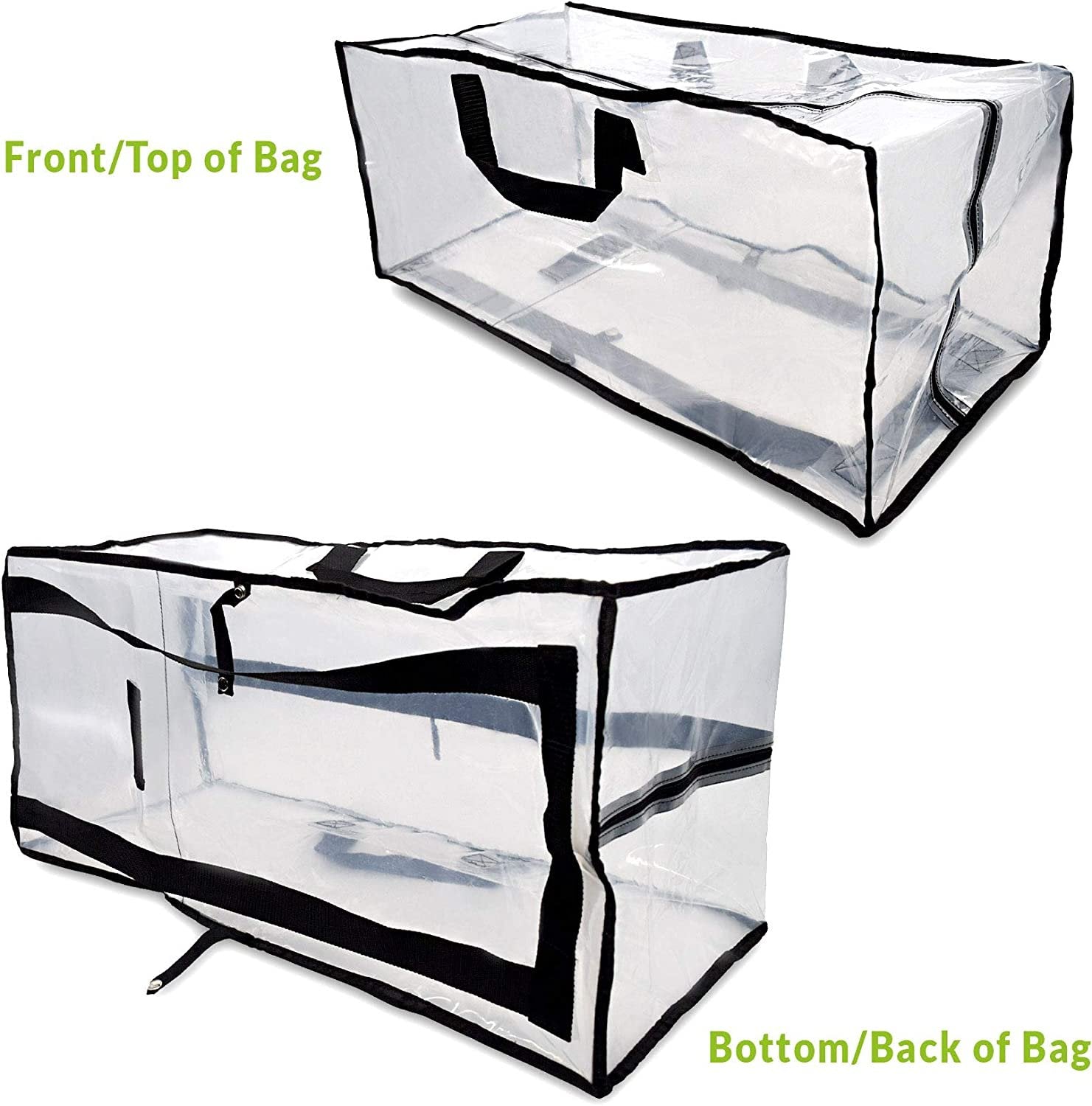 6 Pack Clear Plastic Pillow Carry Storage Bag / Carrier with Handles 70x50cm